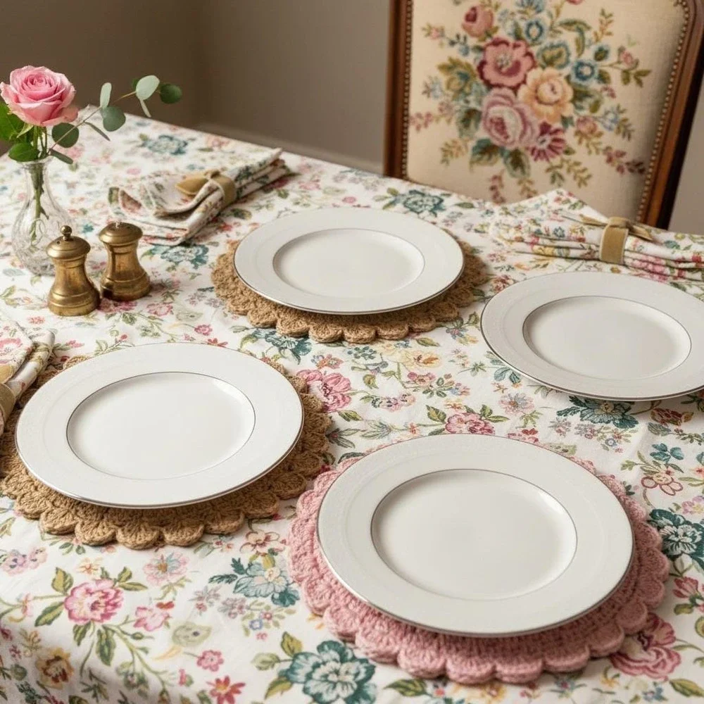 Royal Doulton Amulet Salad Plates, Set of 4, White Floral Bone China Dinnerware